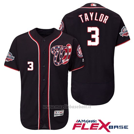 Maglia Baseball Uomo Washington Nationals Michael Taylor Blu 2018 All Star Flex Base